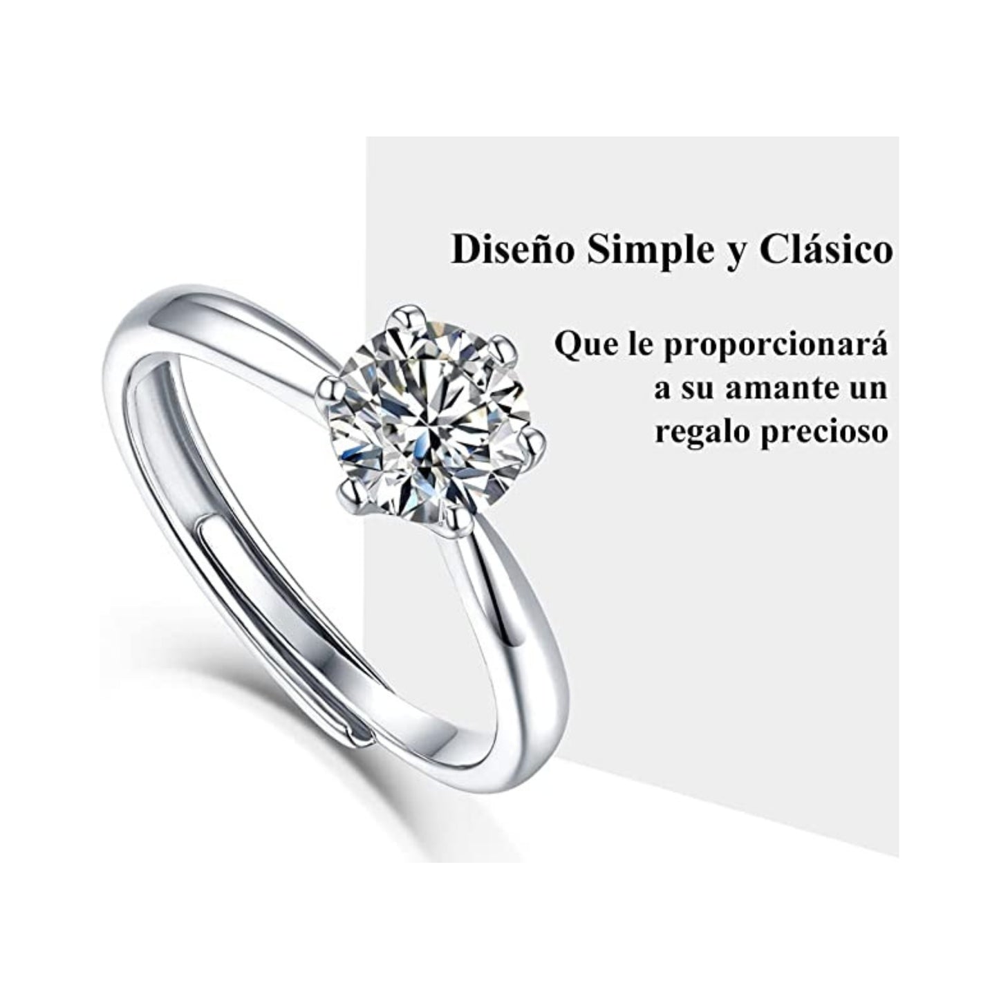 Anillo de Plata con Moissanita