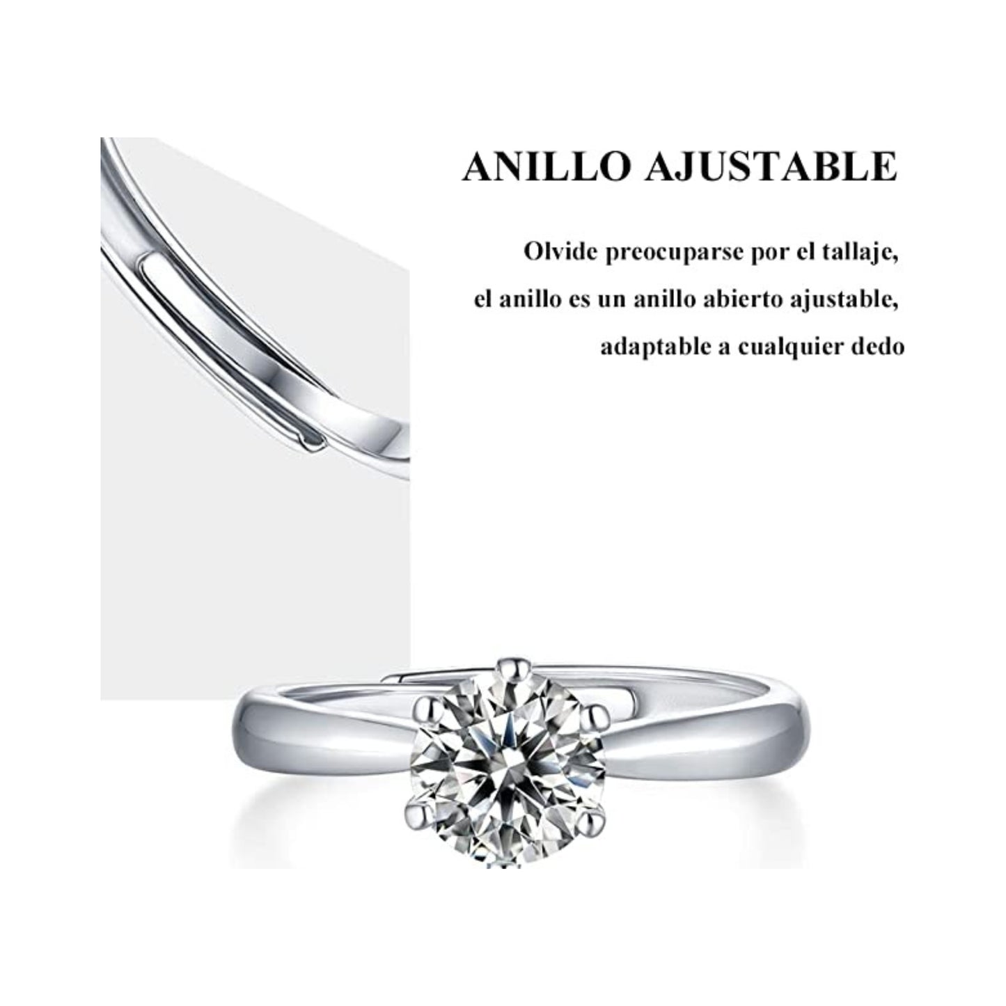 Anillo de Plata con Moissanita