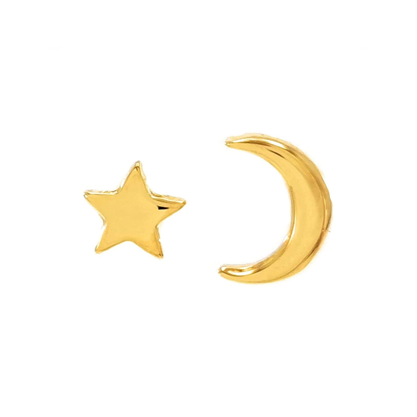 Aretes Dorados Estrella y Luna