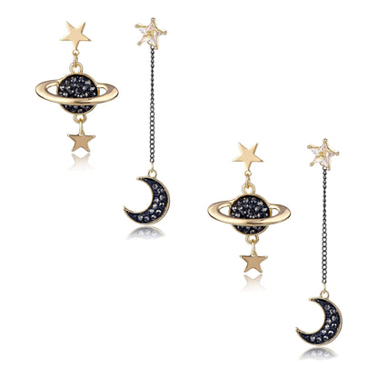 Aretes Estrella y Luna Dorados