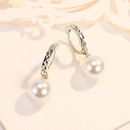 Silver Earrings with Pearls