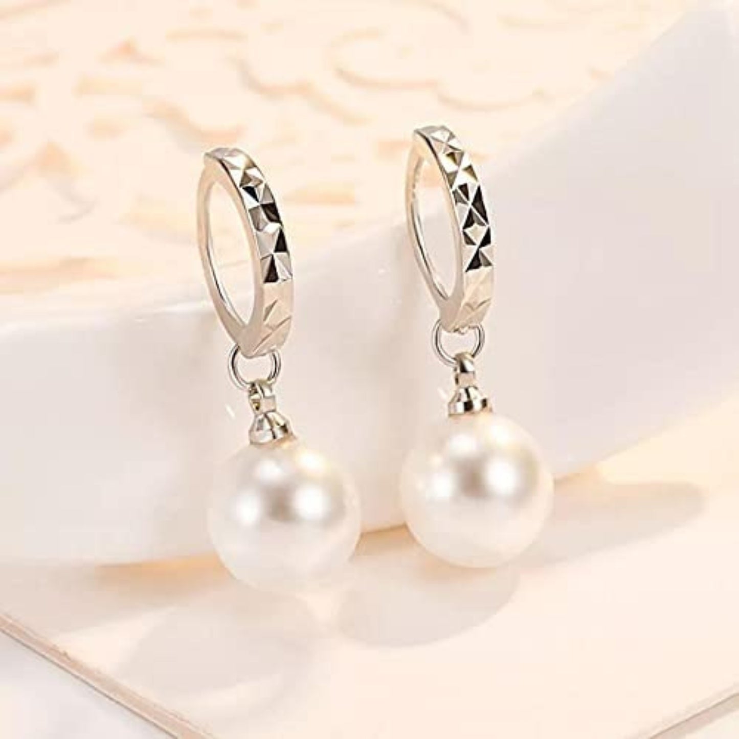 Silver Earrings with Pearls