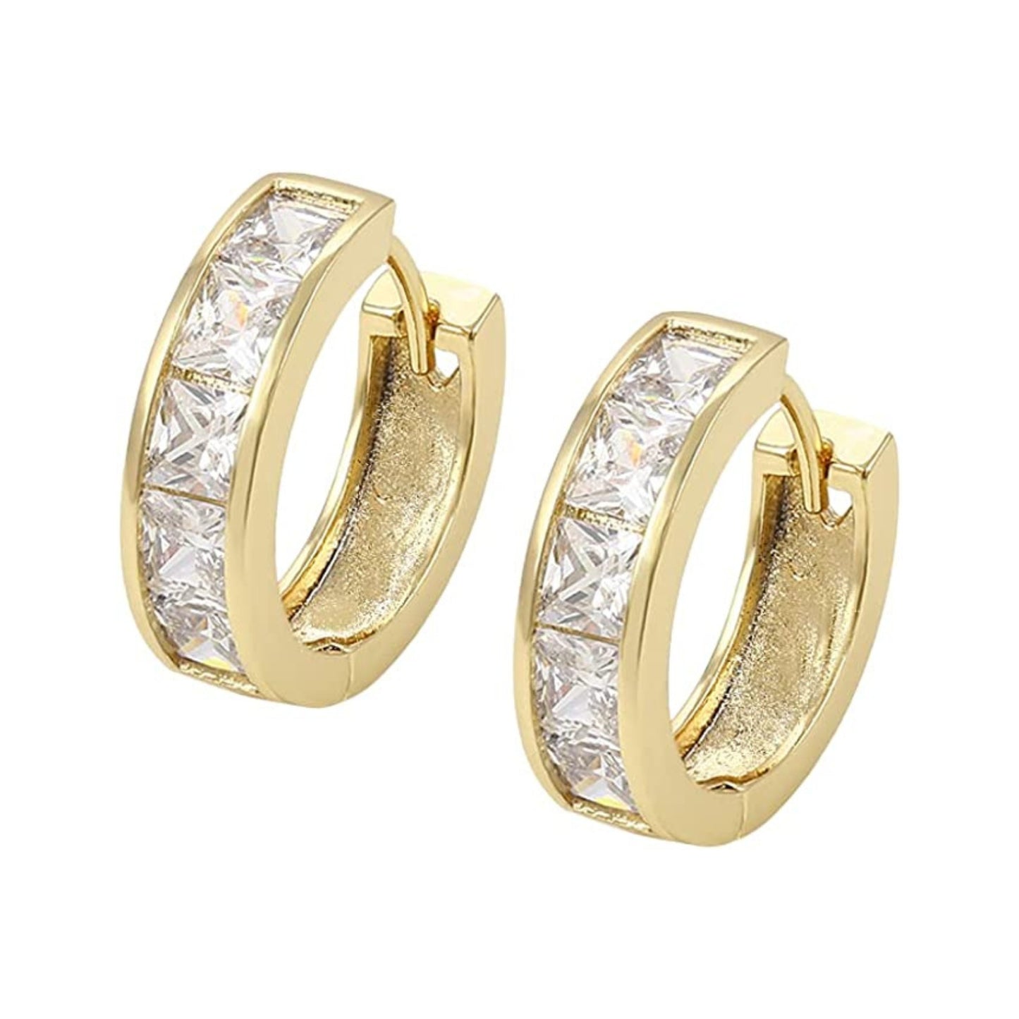 Fine Hoop Earrings with Diamonds