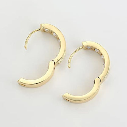 Fine Hoop Earrings with Diamonds