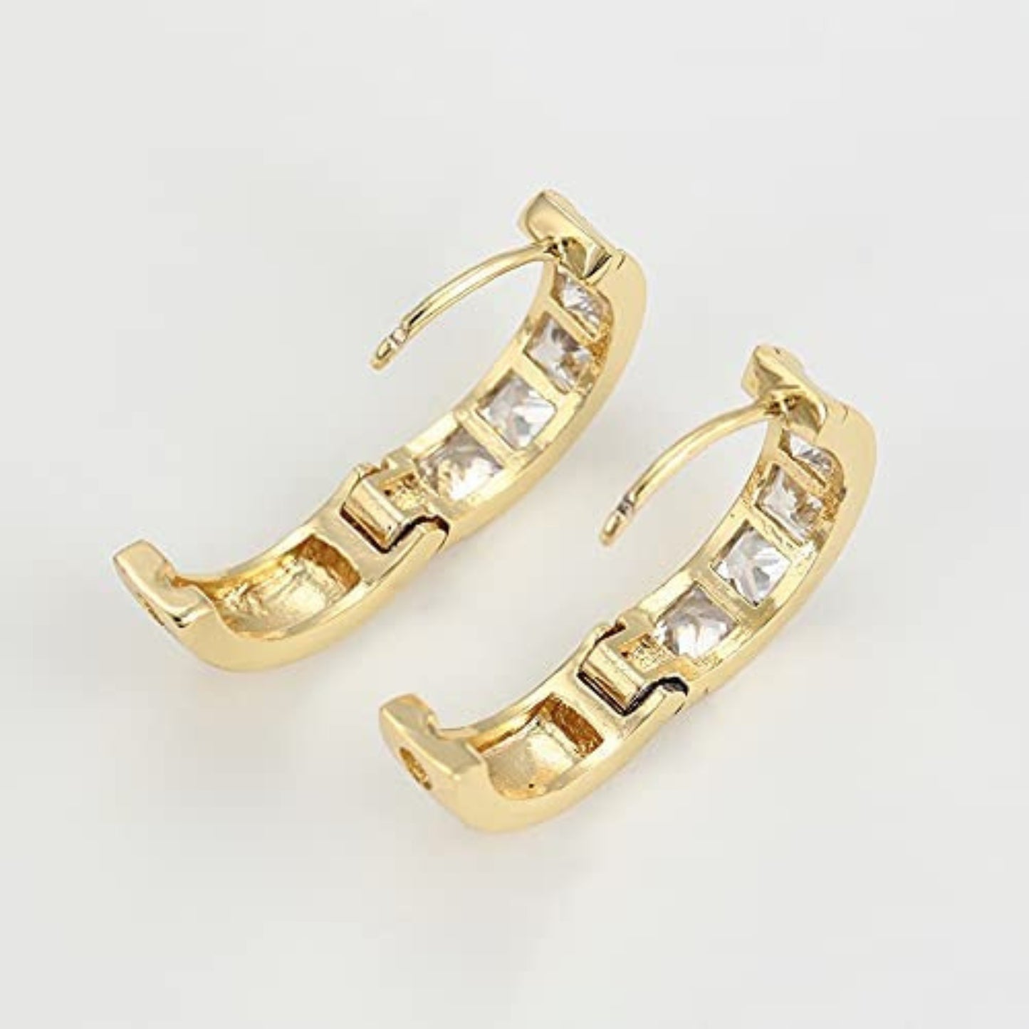 Fine Hoop Earrings with Diamonds