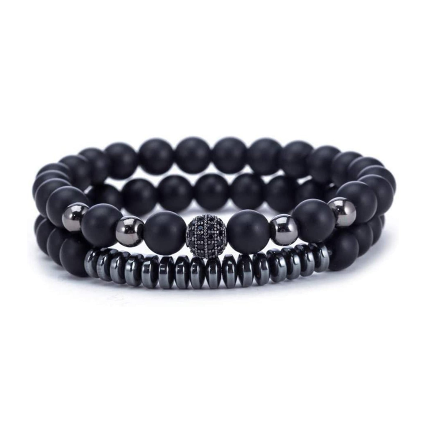 Set de Pulseras de Zircón Negro